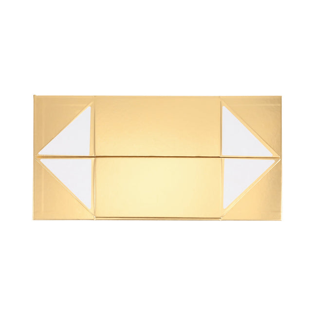 8"x 8" x 4" Collapsable Gift Box w/ Magnetic Square Flap Lid | Metallic Matte Gold LaRibbons and Crafts
