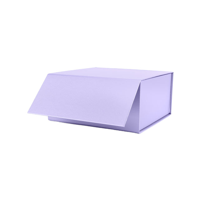8" x 8" x 4" Collapsible Gift Box w/ Magnetic Square Flap Lid - Purple