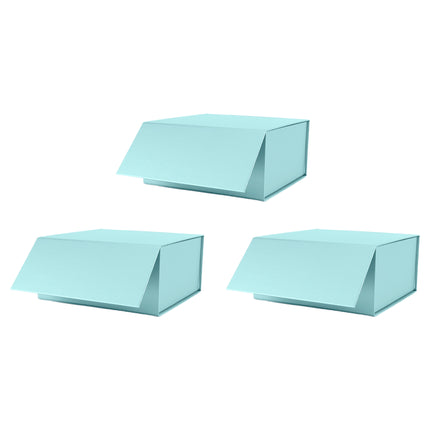 8" x 8" x 4" Collapsable Gift Box w/ Magnetic Square Flap Lid (3-pack) | Mint LaRibbons and Crafts