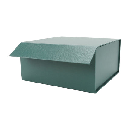 8" x 8" x 4" Collapsible Gift Box w/ Magnetic Square Flap Lid - Forest Green LaRibbons and Crafts