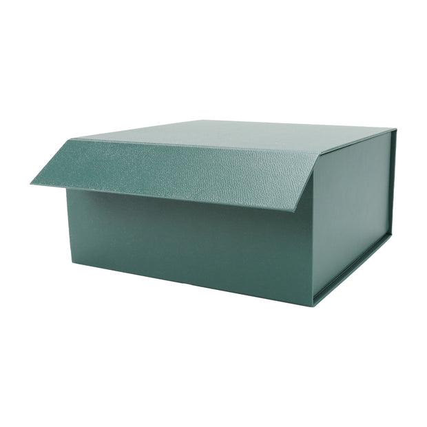 8" x 8" x 4" Collapsible Gift Box w/ Magnetic Square Flap Lid - Forest Green