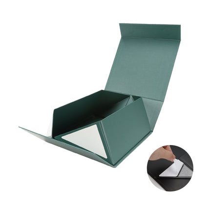 8" x 8" x 4" Collapsible Gift Box w/ Magnetic Square Flap Lid - Forest Green LaRibbons and Crafts