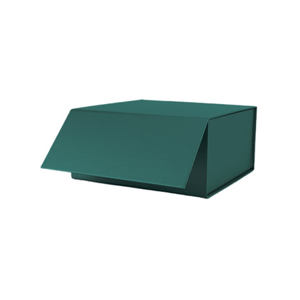8" x 8" x 4" Collapsible Gift Box w/ Magnetic Square Flap Lid - Forest Green LaRibbons and Crafts