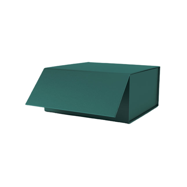 8" x 8" x 4" Collapsible Gift Box w/ Magnetic Square Flap Lid - Forest Green LaRibbons and Crafts