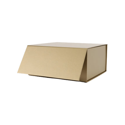 8" x 8" x 4" Collapsible Gift Box w/ Magnetic Square Flap Lid - Gold LaRibbons and Crafts