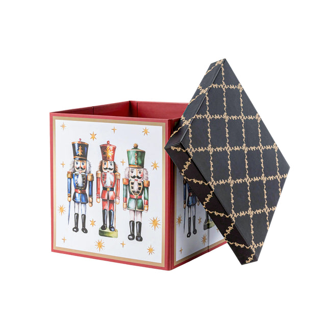 9"x 9"x 9" Collapsable Gift Box w/ Removable Lid | Nutcracker - LaRibbons and Crafts