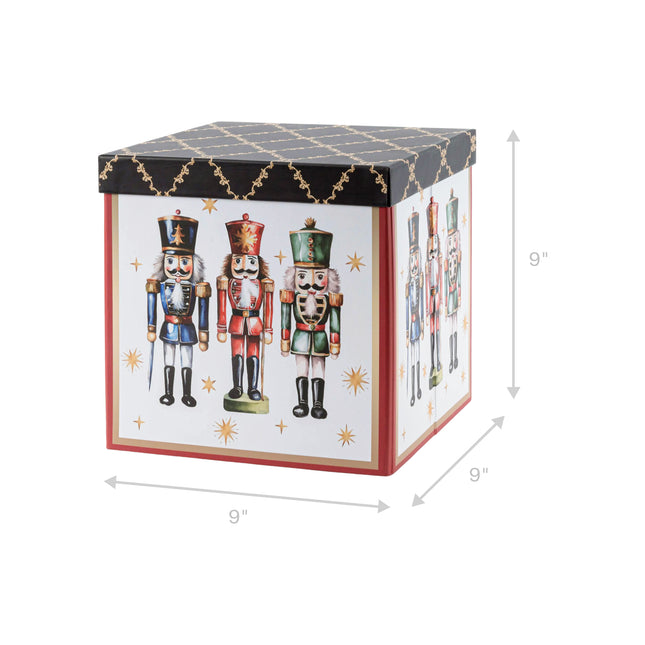 9"x 9"x 9" Collapsable Gift Box w/ Removable Lid | Nutcracker - LaRibbons and Crafts