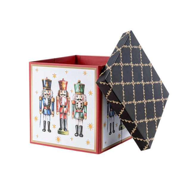9"x 9"x 9" Collapsable Gift Box w/ Removable Lid | Nutcracker - LaRibbons and Crafts