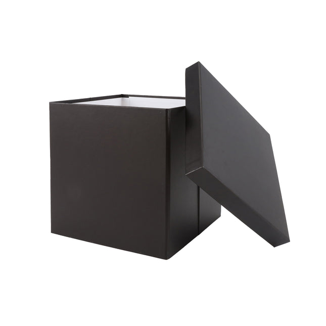 9"x 9" x 9" Collapsable Gift Box w/ Removable Lid | Metallic Matte Black LaRibbons and Crafts