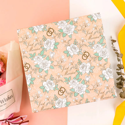 8" x 8" x 4" Collapsable Gift Box w/ Magnetic Square Flap Lid (3-pack) | Wedding Rings/Pink/Mint LaRibbons and Crafts