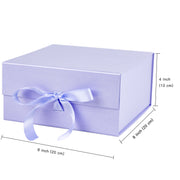 8" x 8" x 4" Collapsable Gift Box w/ Satin Ribbon & Magnetic Square Flap Lid (3-pack) | Taro