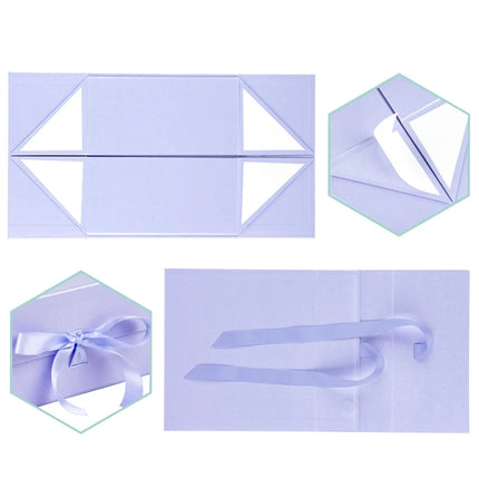 8" x 8" x 4" Collapsable Gift Box w/ Satin Ribbon & Magnetic Square Flap Lid (3-pack) | Taro LaRibbons and Crafts