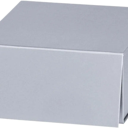 8" x 8" x 4" Collapsable Gift Box w/ Magnetic Square Flap Lid (3-pack) | Silver LaRibbons and Crafts