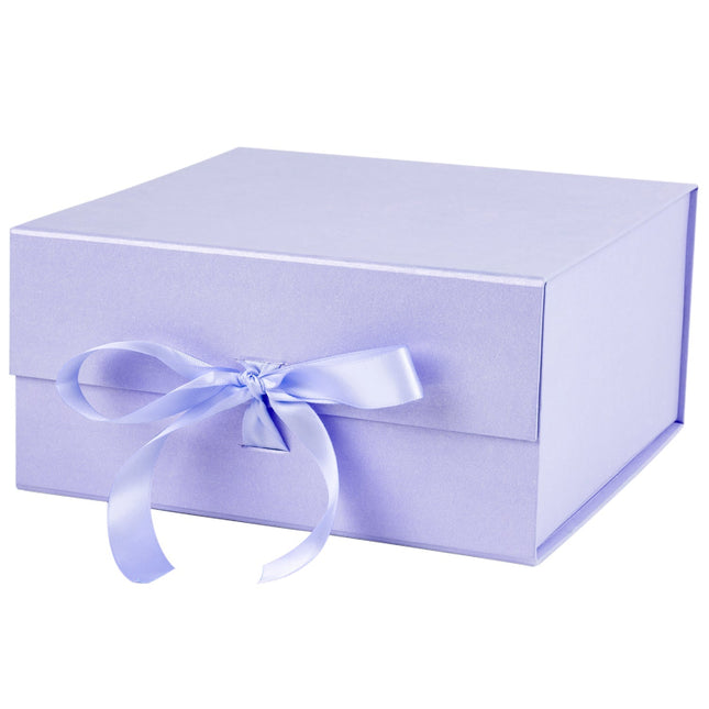 8" x 8" x 4" Collapsible Magnetic Gift Box with a Satin Ribbon- Taro LaRibbons and Crafts