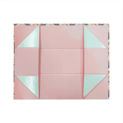 13" x 3.7" x 3.7" Collapsable Gift Box w/ Magnetic Square Flap Lid | Black w/ Rose LaRibbons and Crafts