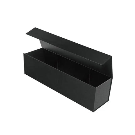 13" x 3.7" x 3.7" Collapsable Gift Box w/ Magnetic Square Flap Lid | Black LaRibbons and Crafts