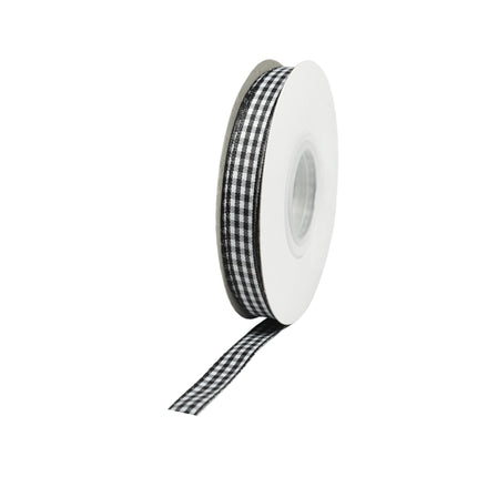 3/8" Gingham Check Ribbon | Black (030)/White (029) | 25 Yard Roll LaRibbons and Crafts
