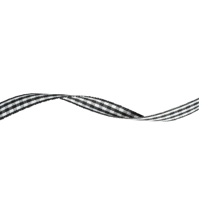 3/8" Gingham Check Ribbon | Black (030)/White (029) | 25 Yard Roll LaRibbons and Crafts
