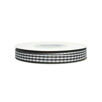 3/8" Gingham Check Ribbon | Black (030)/White (029) | 25 Yard Roll LaRibbons and Crafts