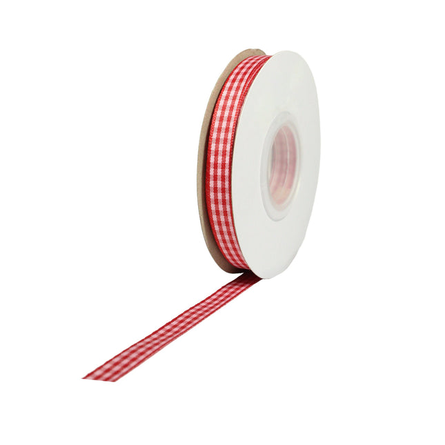 3/8" Gingham Check Ribbon | Red/Pink | 25 Yard Roll LaRibbons and Crafts