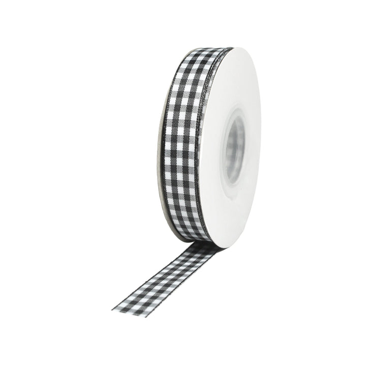 5/8" Gingham Check Ribbon | Black (030)/White (029) | 25 Yard Roll LaRibbons and Crafts