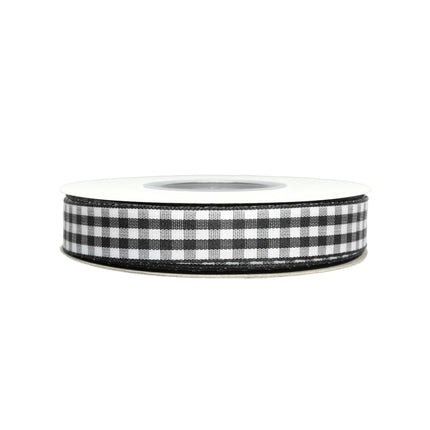 5/8" Gingham Check Ribbon | Black (030)/White (029) | 25 Yard Roll LaRibbons and Crafts