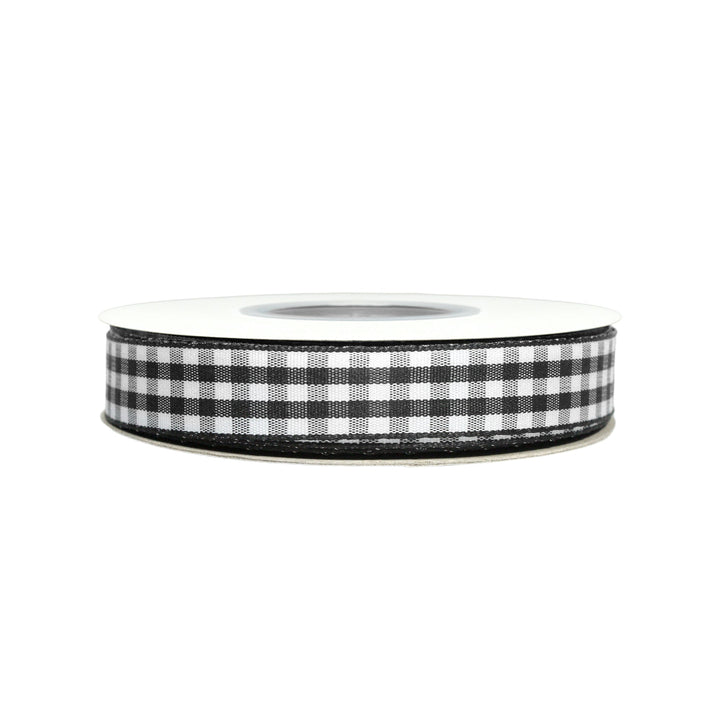 5/8" Gingham Check Ribbon | Black (030)/White (029) | 25 Yard Roll LaRibbons and Crafts