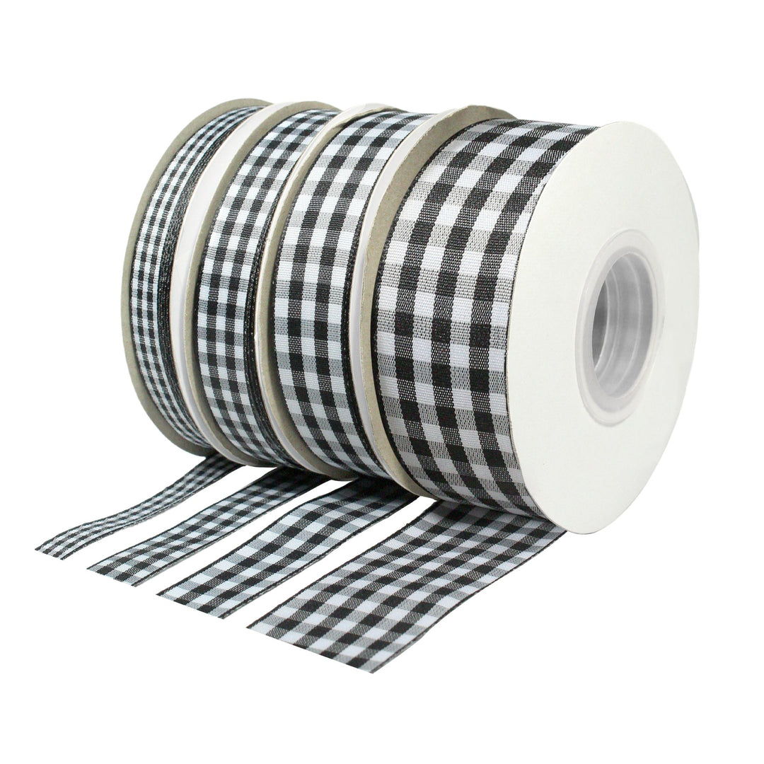 5/8" Gingham Check Ribbon | Black (030)/White (029) | 25 Yard Roll LaRibbons and Crafts