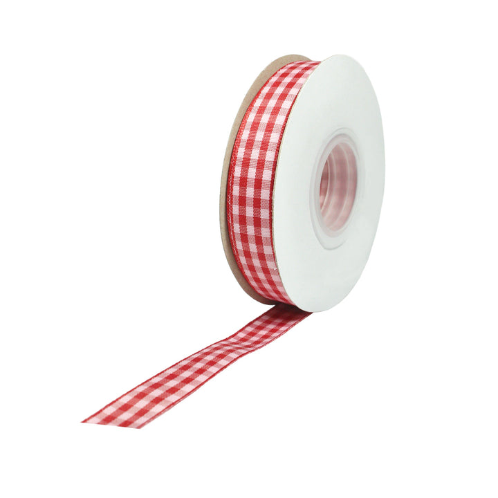 5/8" Gingham Check Ribbon | Red/Pink | 25 Yard Roll LaRibbons and Crafts