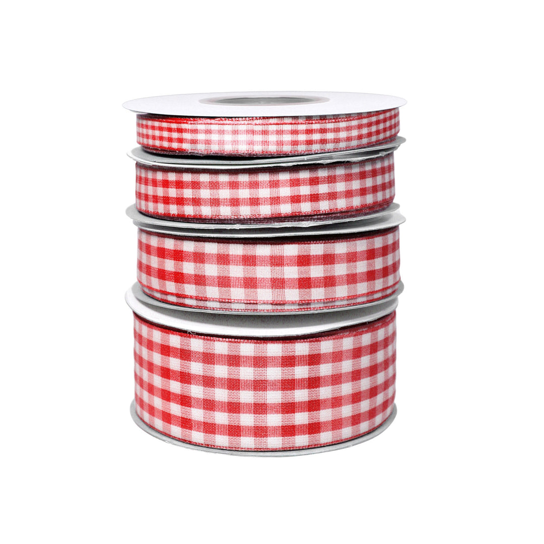 5/8" Gingham Check Ribbon | Red/Pink | 25 Yard Roll LaRibbons and Crafts