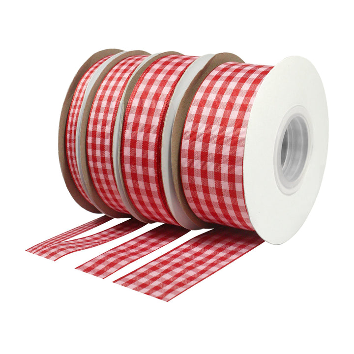 5/8" Gingham Check Ribbon | Red/Pink | 25 Yard Roll LaRibbons and Crafts