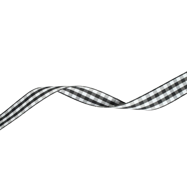 7/8" Gingham Check Ribbon | Black (030)/White (029) | 25 Yard Roll LaRibbons and Crafts