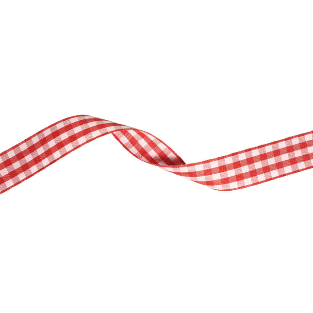7/8" Gingham Check Ribbon | Red/Pink | 25 Yard Roll LaRibbons and Crafts