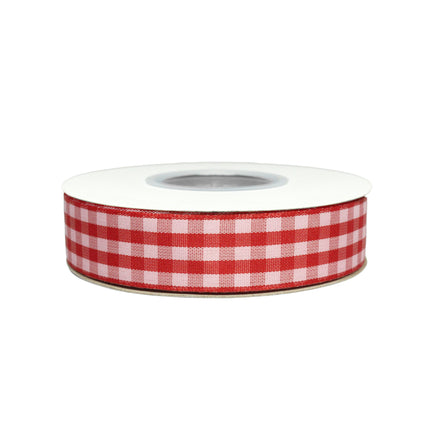 7/8" Gingham Check Ribbon | Red/Pink | 25 Yard Roll LaRibbons and Crafts