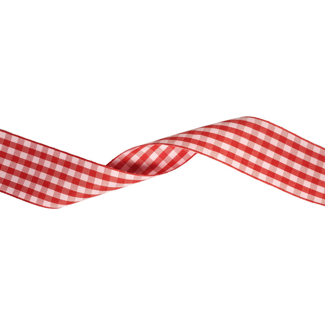 1 1/2" Gingham Check Ribbon | Red/Pink | 25 Yard Roll LaRibbons and Crafts