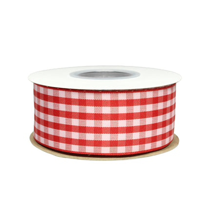 1 1/2" Gingham Check Ribbon | Red/Pink | 25 Yard Roll LaRibbons and Crafts