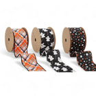 Ghost Polka Dot Plaid Wired Ribbon Bundle | Black Multi | 3 Rolls/30 Yards Total LaRibbons and Crafts