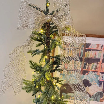 6" Wired Ribbon | Gold Stretch Tinsel Netting | 10 Yard Roll LaRibbons and Crafts