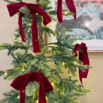 1 1/2" Frayed Edge Velvet Ribbon | Bordeaux | 5 Yard Roll LaRibbons and Crafts