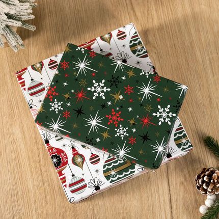 30" x 10' Wrapping Paper Bundle (4-pack) | Retro Santa Cheer LaRibbons Wholesale