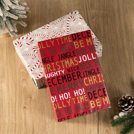 30" x 10' Wrapping Paper Bundle (4-pack) | Retro Santa Cheer LaRibbons Wholesale