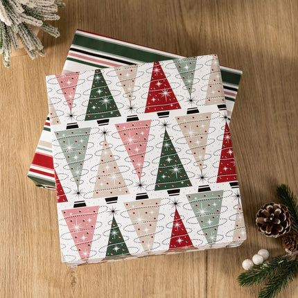 30" x 10' Wrapping Paper Bundle (4-pack) | Retro Santa Cheer LaRibbons Wholesale