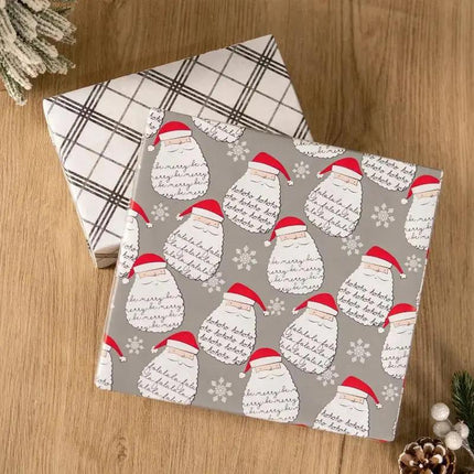 LaRibbons 30" x 10' Christmas Holiday Reversible Gift Wrap Kit | Merry Ho Ho LaRibbons and Crafts