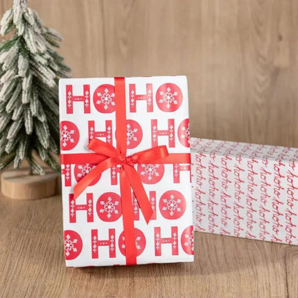 LaRibbons 30" x 10' Christmas Holiday Reversible Gift Wrap Kit | Merry Ho Ho LaRibbons and Crafts