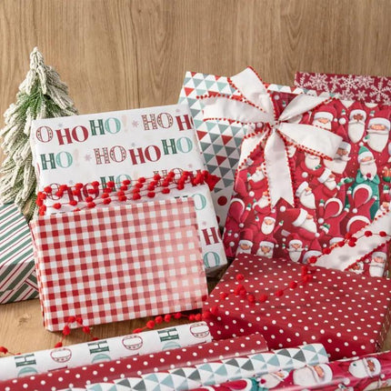 30" x 10' Holiday Reversible Wrapping Paper Bundle (4-pack) | Joyful Bunch LaRibbons and Crafts