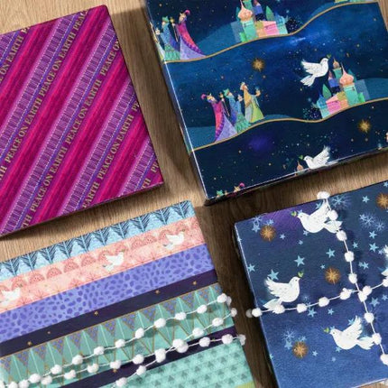 30" x 10' Holiday Wrapping Paper Bundle (4-pack) | Peace on Earth LaRibbons and Crafts