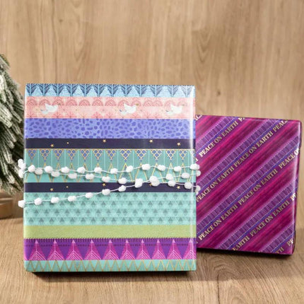 30" x 10' Holiday Wrapping Paper Bundle (4-pack) | Peace on Earth LaRibbons and Crafts