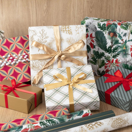 30" x 10' Wrapping Paper Bundle (4-pack) | Holiday Botanical LaRibbons Wholesale