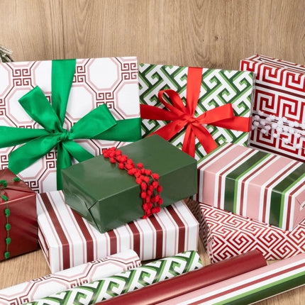 30" x 10' Wrapping Paper Bundle (4-pack) | Greek Key LaRibbons Wholesale