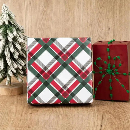 30" x 10' Holiday Giftwrap Ensemble w/ Star Bow & Tags (4-pack) | Vintage Christmas LaRibbons and Crafts